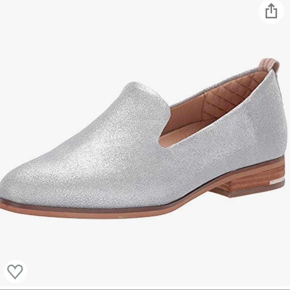 Silver slip on loafer